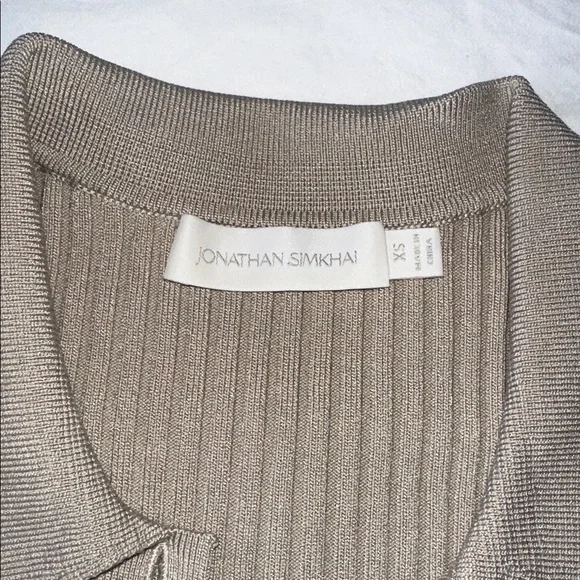 Jonathan Simkhai Taupe Ribbed Knit Bolero Top XS - Picture 2 of 2